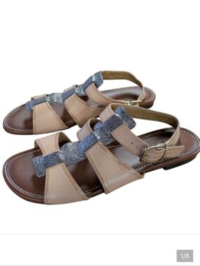 Clarks Artisan Metallic Flat Sandals Size 9.5